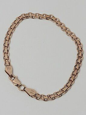 MILOR Gold Vermil Bismark Bracelet 925 Italy 7" Long